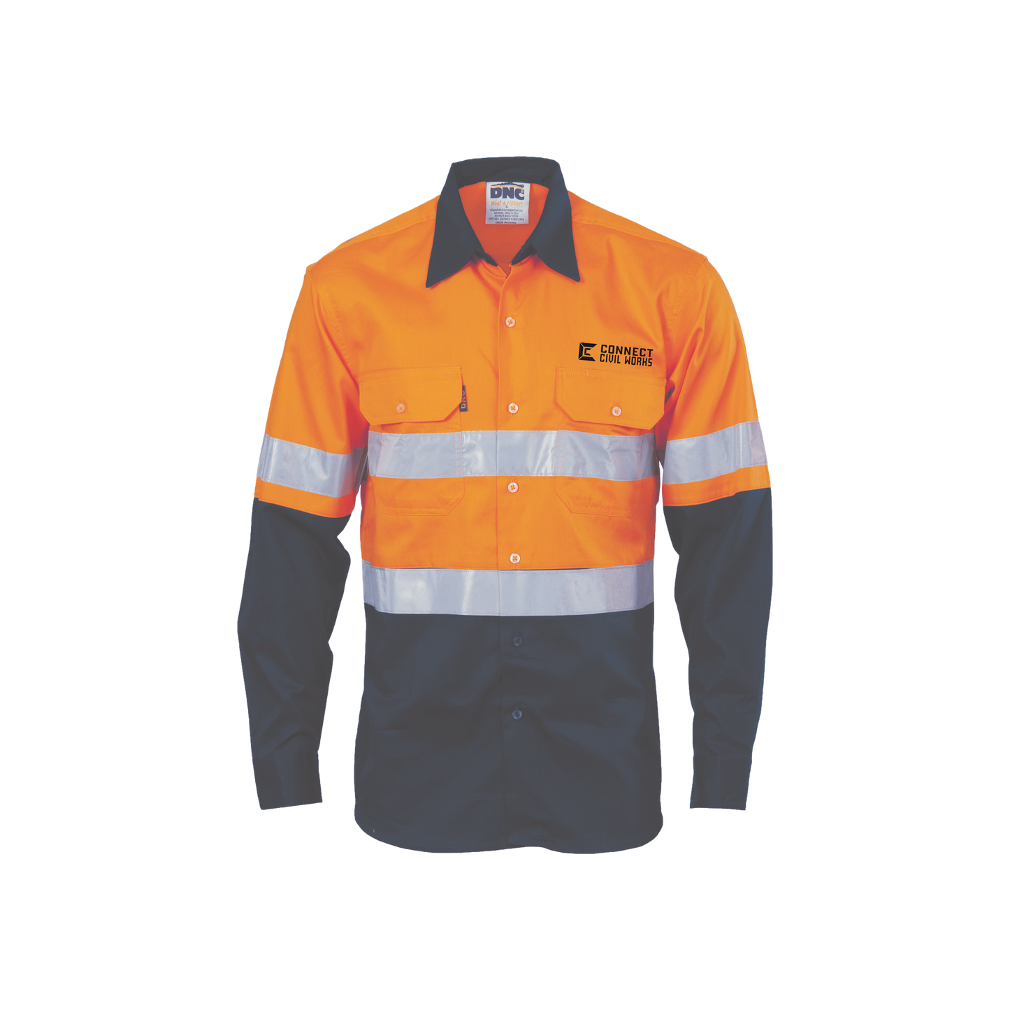 Connect Civil Works | HiVis Cool-Breeze Cotton Shirt - Long sleeve