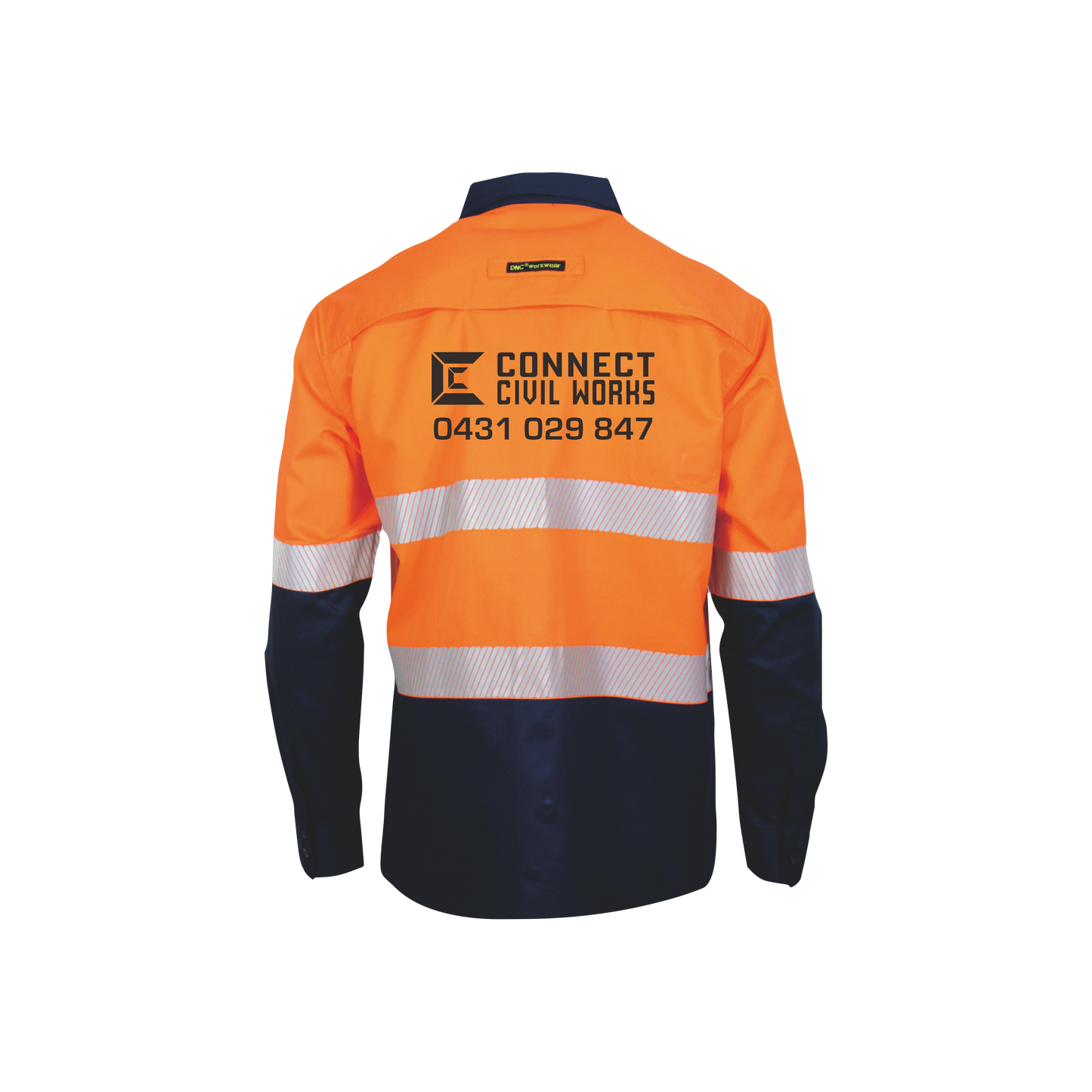 Connect Civil Works | HiVis Cool-Breeze Cotton Shirt - Long sleeve