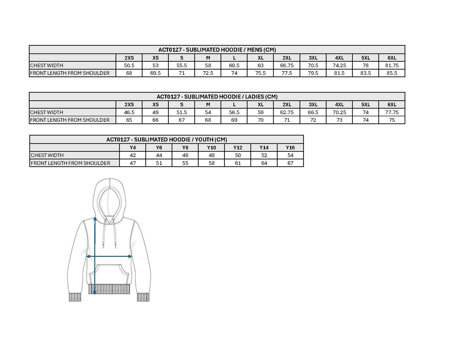 ORANGE CYMS HOCKEY CLUB | SUBLIMATED HOODIE WITH ZIP