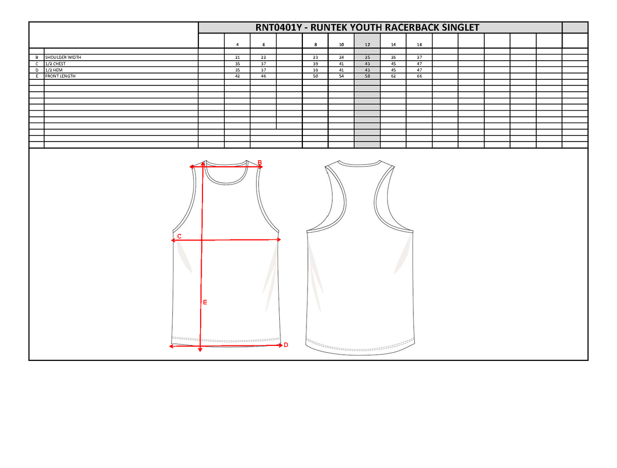 Yeah The Girls RUN CLUB | RunTek Racer Back Singlet